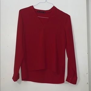 Red Zara Long Sleeve Top